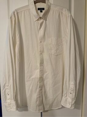 Club Room Men's Solid Long Sleeve Button Down Shirt, XL